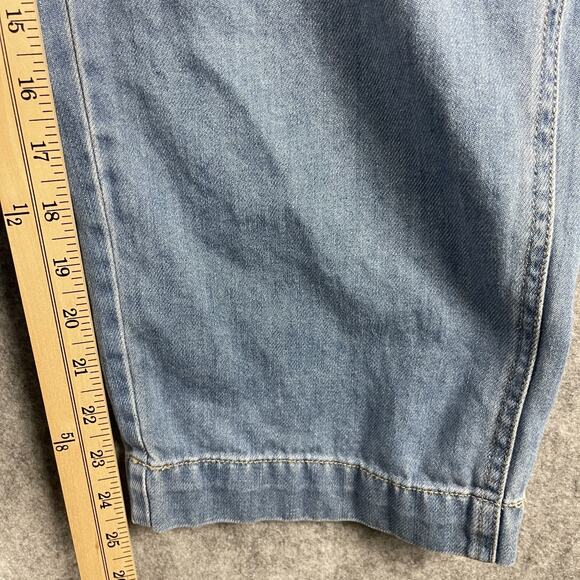 Madewell Denim Tie Waist Jumpsuit Womens Medium Blue Coverall Preppy Hipster - Picture 10 of 16